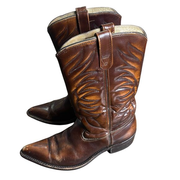 Brown Leather Cowboy Boots main image 4